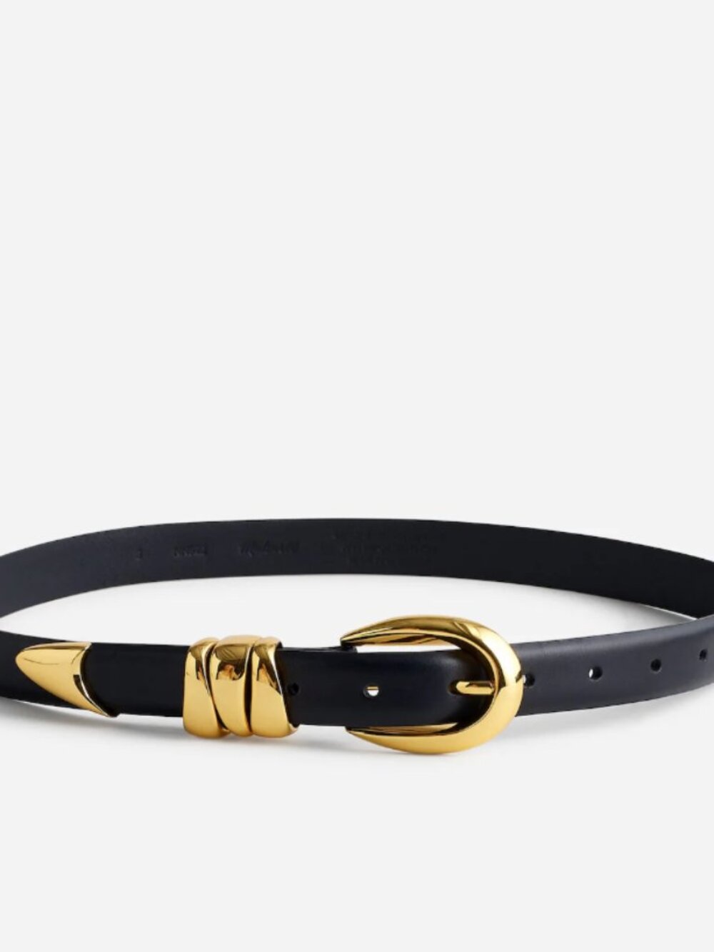 Madewell Triple Leather Keeper Belt | Black | Small